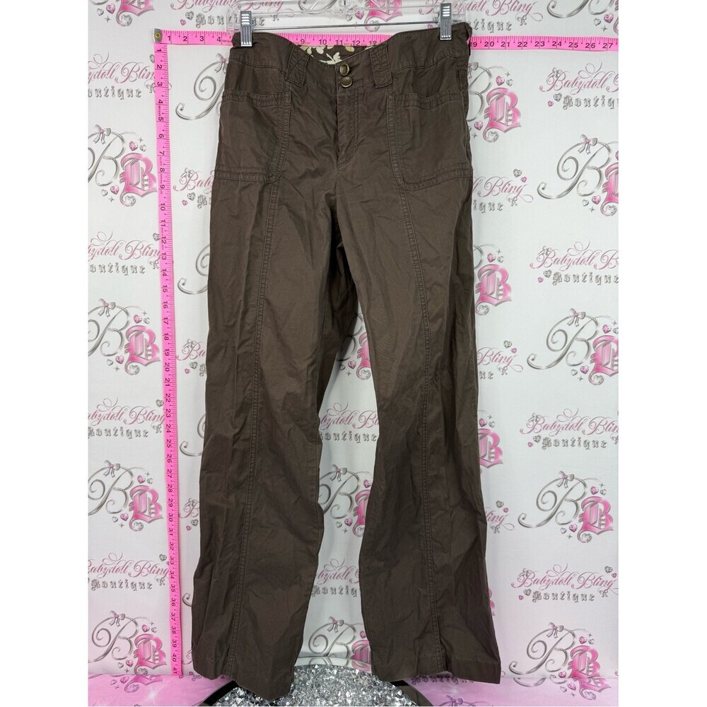 Tribal pants cargo y2k Wide Leg Pants in Chocolate Brown